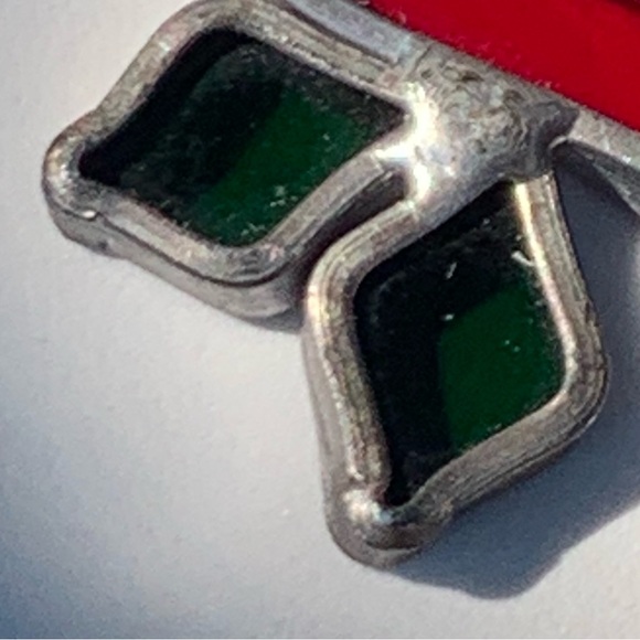 Vintage MCM Handmade Stained Glass Sun Catcher Strawberries Textured Bird - Picture 9 of 10